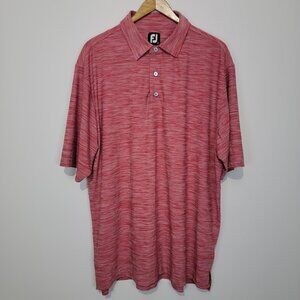 FootJoy Mens Red Lisle Space Dye Polo Shirt Sz XL Self Collar FJ Performance